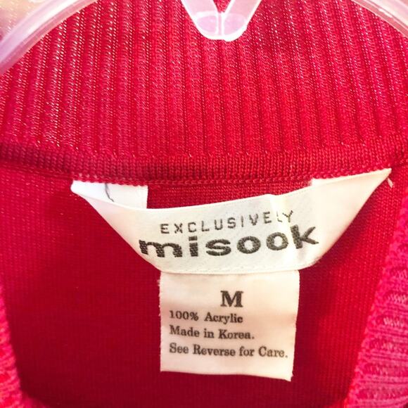 MISOOK Red Mock Neck Sleeveless Shell Top M - Picture 6 of 12